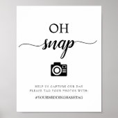 Elegenat Script結婚のOh Snapハッシュタグ記号 ポスター (正面)