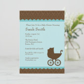 Elegentキャリッジベビーシャワーの招待状 招待状 (スタンド正面)