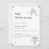 ElegentシンプルのTalk 30へ私30th誕生日パーティー 招待状 (正面)