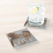 Elegent モダン Forever Love Coupleフォトコースター ガラスコースター (アングル)