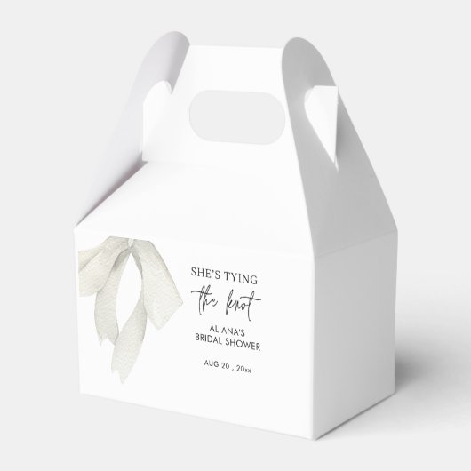 Elegent Bow彼女は結び目ブライダルシャワー フェイバーボックス (正面サイド)