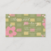 Elegent Chic Green Daisy Cute Bakery 名刺 (裏面)