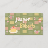 Elegent Chic Green Daisy Cute Bakery 名刺 (正面)