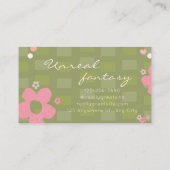 Elegent Chic Green Daisy Cute Bakery 名刺 (裏面)