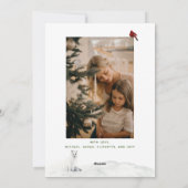 Elegent Christmas Winter Mountain Scene Photo シーズンカード (裏面)