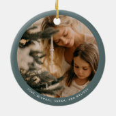 Elegent Christmas Winter Mountain Scene Photo セラミックオーナメント (裏面)