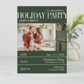 Elegent Green Magazine Cover Christmasパーティー 招待状 (スタンド正面)