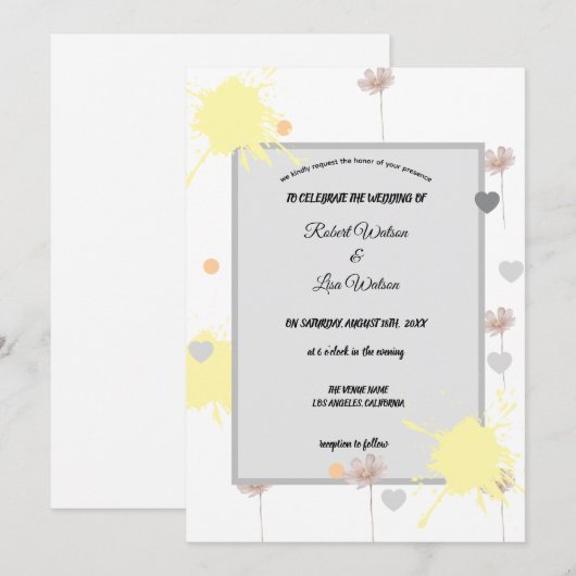 Elegent modren dazie flower 招待状 (正面/裏面)