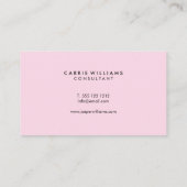 Elegent Professional Minimal Pink Hair Stylist 名刺 (裏面)