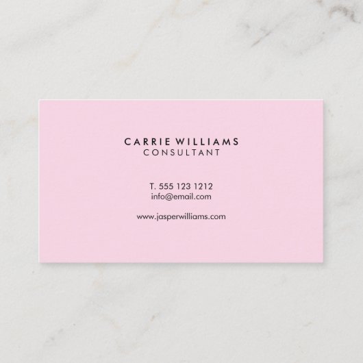 Elegent Professional Minimal Pink Hair Stylist 名刺 (裏面)