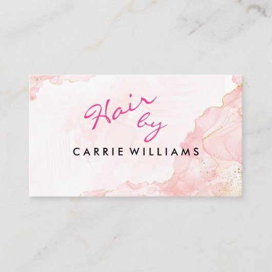 Elegent Professional Minimal Pink Hair Stylist 名刺 (正面)