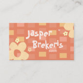 Elegent Retro Chic Orange Daisy Cute 名刺 (正面)