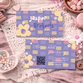 Elegent Retro Chic Purple Daisy Cute  名刺