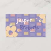 Elegent Retro Chic Purple Daisy Cute  名刺 (正面)