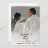 Elegent Save the Date Announcement サンキューカード (正面/裏面)