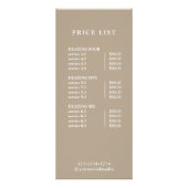 Elegent Simple Professional Logo Menu Price List ラックカード (裏面)