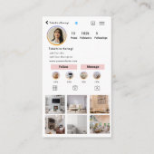 Elegent Social Media Instagramインテリアデザイナー 名刺 (正面)