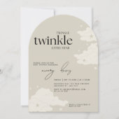 Elegent Twinkle Twinkle Little Star Baby Shower 招待状 (正面)