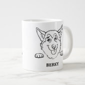 Elegnat犬の品種名前をカスタムするマグ ジャンボコーヒーマグカップ (正面右)