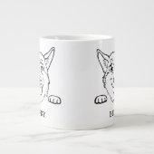 Elegnat犬の品種名前をカスタムするマグ ジャンボコーヒーマグカップ (正面)