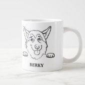 Elegnat犬の品種名前をカスタムするマグ ジャンボコーヒーマグカップ (右)