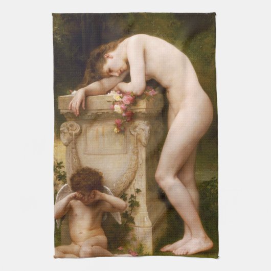 Elegy by William Adolphe Bouguerau キッチンタオル (縦)