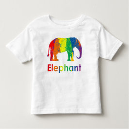 Elelphantかわいく、おもしろいカラフルな虹 トドラーTシャツ