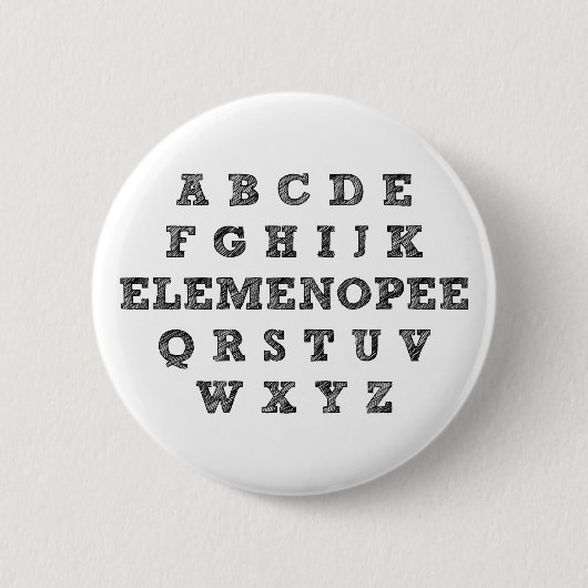 Elemenopee アルファベット 楽しいボタン バッジ (正面)