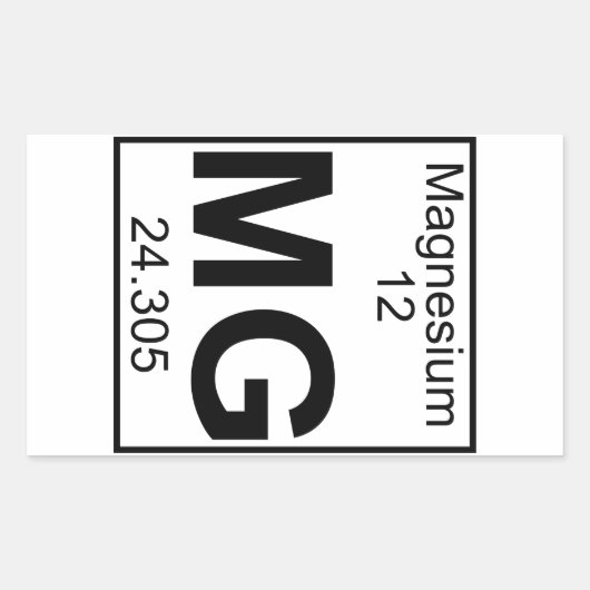 Element 012 - Mg – マグネシウム(フル) 長方形シール (正面)