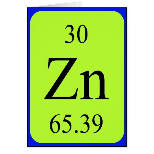 Element 30カード- Zinc (正面)