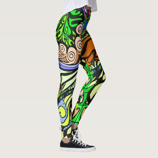 Element 9b Doodle Fine Art Leggings green レギンス (右)
