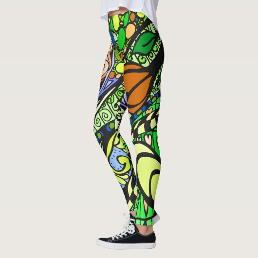 Element 9b Doodle Fine Art Leggings green レギンス (左)