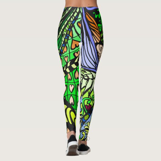 Element 9b Doodle Fine Art Leggings green レギンス (裏面)