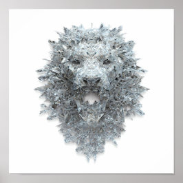 Elemental Abstract Art: Crystallized Guardian Lion ポスター