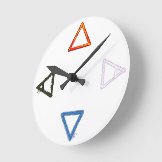 Elemental Alchemy Symbols ラウンド壁時計 (傾斜)