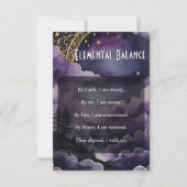 Elemental Balance Pagan Prayer Pocket Ritual Card 招待状 (正面)