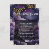 Elemental Balance Pagan Prayer Pocket Ritual Card 招待状 (正面/裏面)
