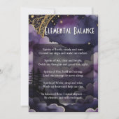 Elemental Balance Pagan Prayer Ritual Card 招待状 (正面)