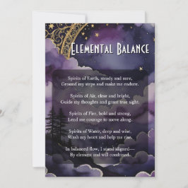 Elemental Balance Pagan Prayer Ritual Card 招待状