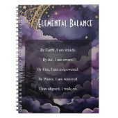 Elemental Balance Purple Night Sky Pagan Prayer ノートブック (正面)