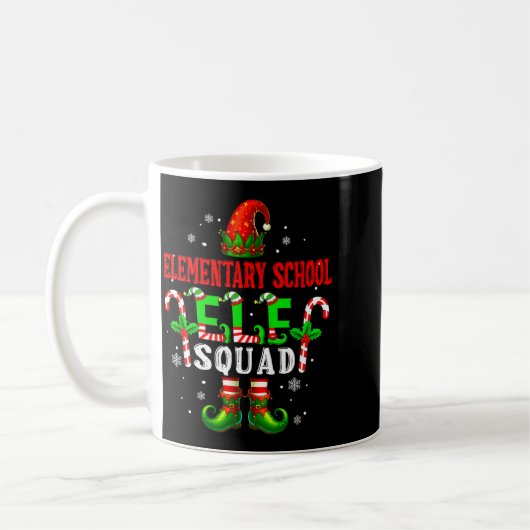Elementary School Elf Squad Xmas Elf Hat Scute Ss  コーヒーマグカップ (左)