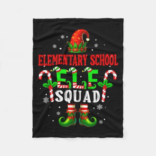 Elementary School Elf Squad Xmas Elf Hat Scute Ss  フリースブランケット (正面)