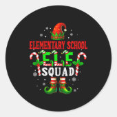 Elementary School Elf Squad Xmas Elf Hat Scute Ss  ラウンドシール (正面)