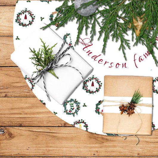 Elementos decorativos de navidad dentro de coronas ブラッシュドポリエステルツリースカート