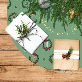 Elementos decorativos dentro de coronas de navidad ブラッシュドポリエステルツリースカート