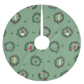 Elementos decorativos dentro de coronas de navidad ブラッシュドポリエステルツリースカート (正面)