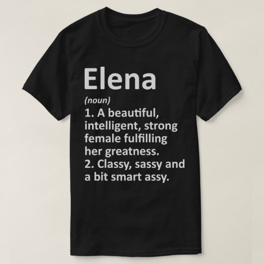 ELENA定義名パーソナライズされたクリスマスおもしろい Tシャツ (デザイン正面)