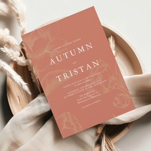 ELENA植物性コーラル結婚ズ 招待状