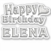 Elena Happy Birthday silver Aufkleber Sticker シール (正面)