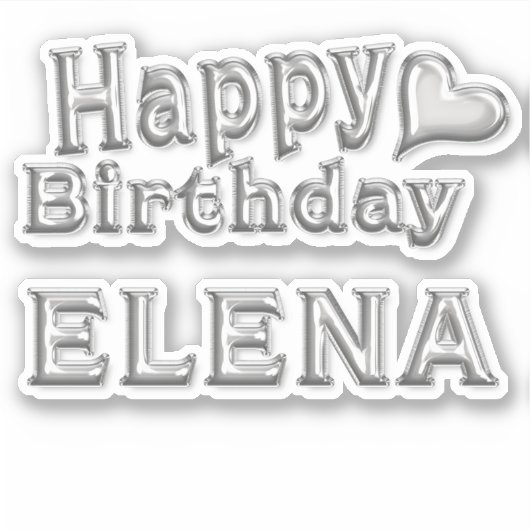 Elena Happy Birthday silver Aufkleber Sticker シール (正面)